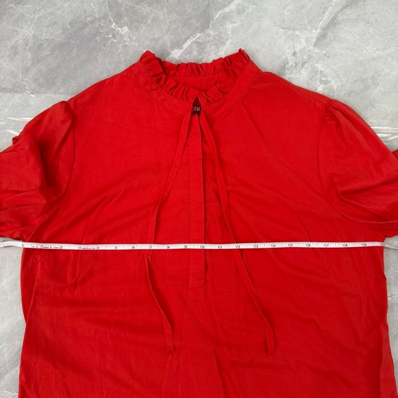 Women’s Merona Target Ruffle Neck Button Tie Long Sleeve Shirt Large - Picture 15 of 16